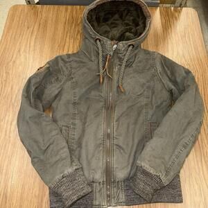 Naketano Women Gray Full Zip Lightweight Jacket Size Small